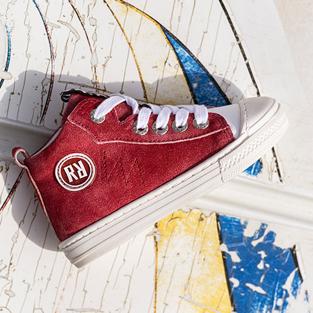 Hoge Rode Sneakers Met Rits | Red-Rag 11015