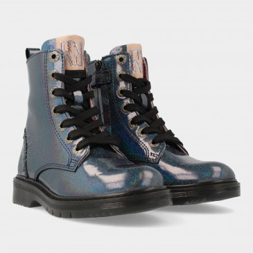 Blauwe Glitter Biker Boots | Red-Rag 12034