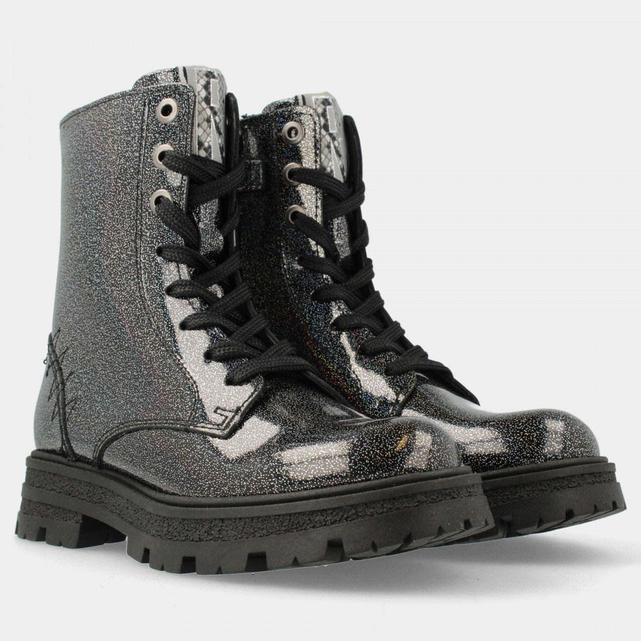 Zwarte boots glitter | 12476