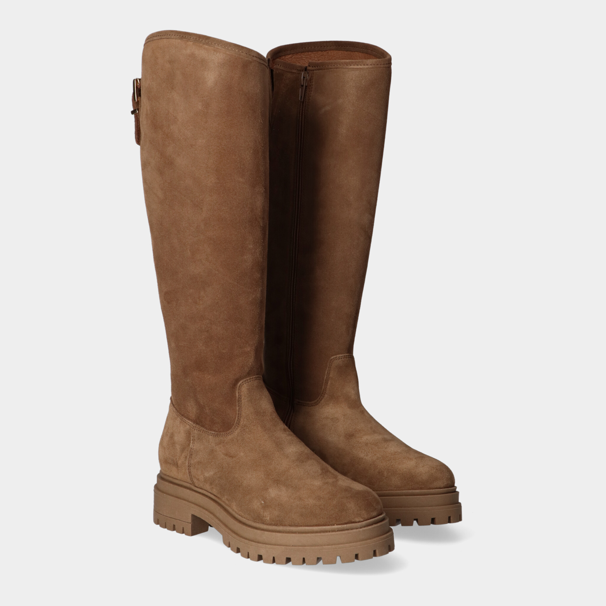 Hoge Taupe Suede Laarzen Voor Dames 71244 | Red-Rag