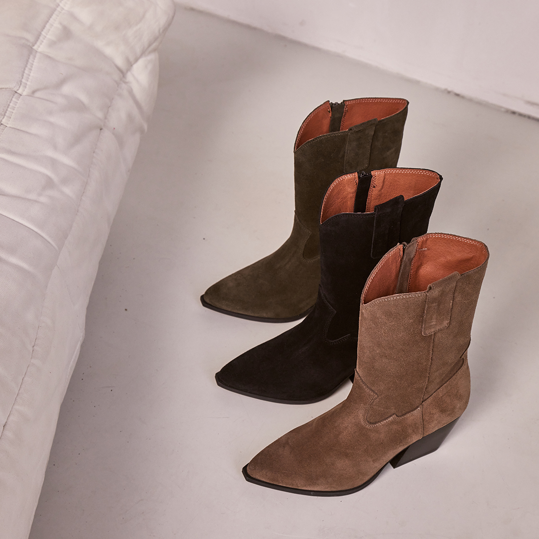 Taupe western boots voor dames 77396 Red Rag