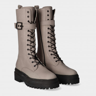 Hoge Taupe Veter Boots | Red-Rag 71212
