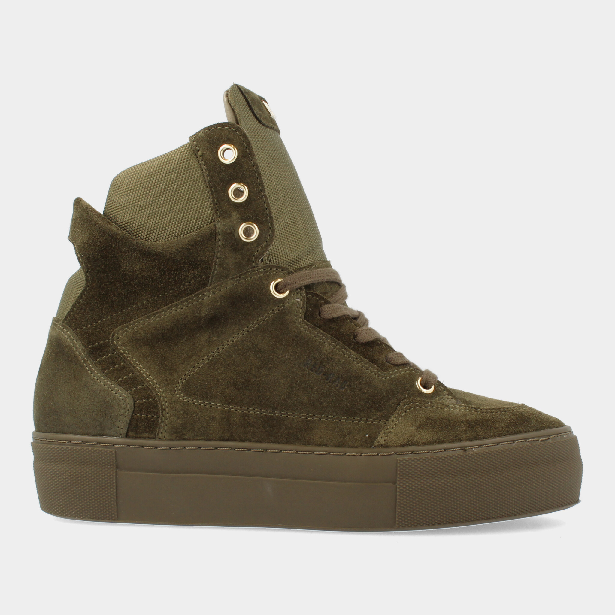 Hoge Groene Suede Sneakers Voor Dames 74468 | Red-Rag