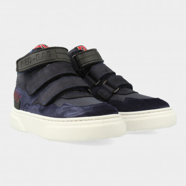 Hoge Blauwe Sneakers Met Klittenband | Red-Rag 13499