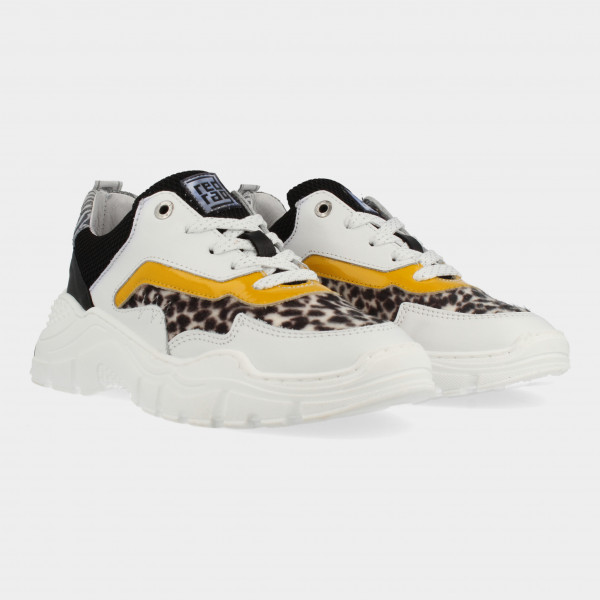 Witte Sneakers Met Leopard Print | Red-Rag 13260