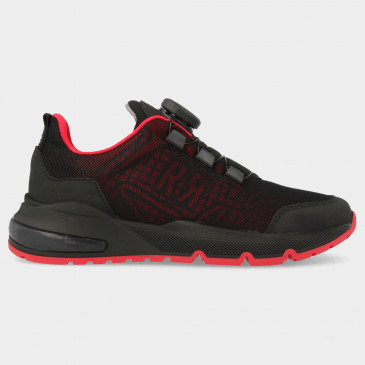 Zwarte sneakers met rood | 13805