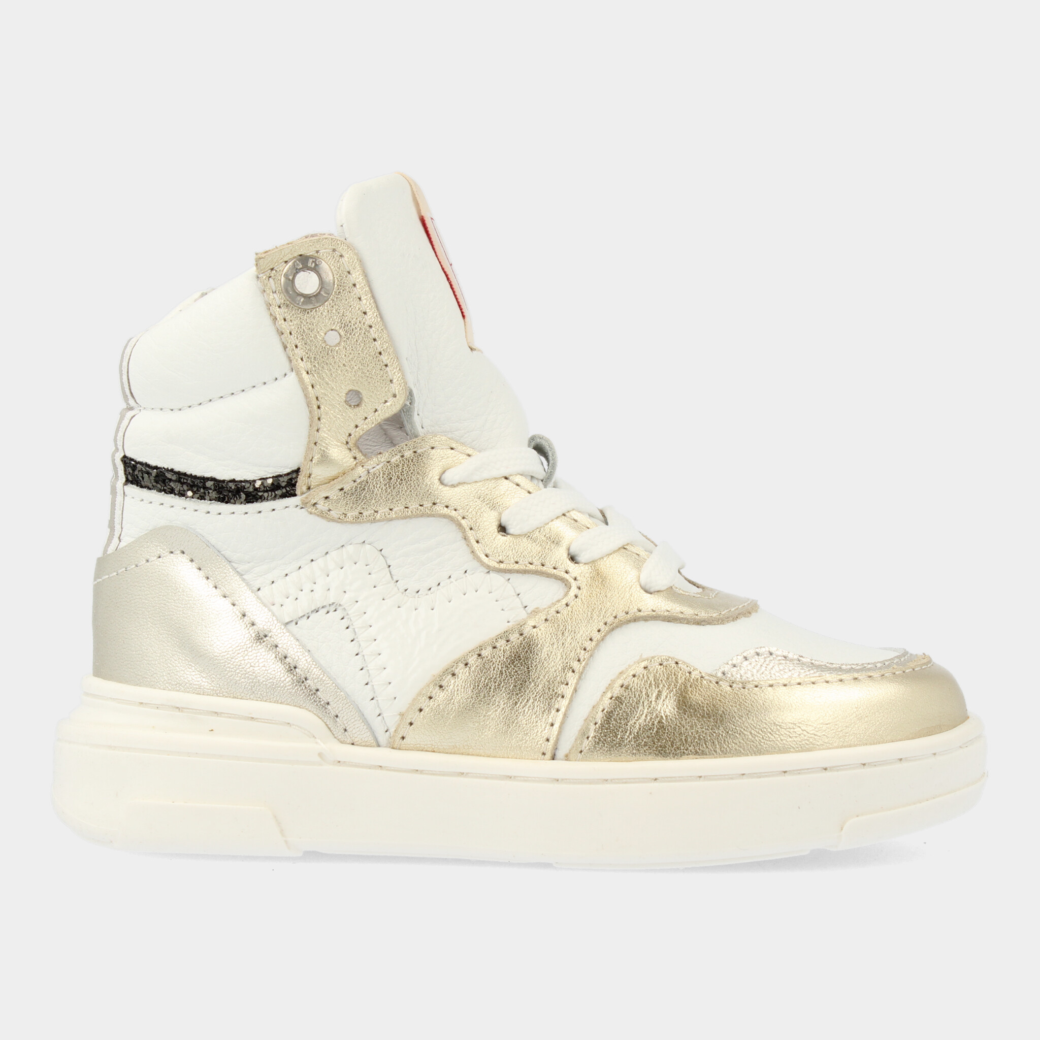 vriendelijk gelei band Hoge Wit Gouden Sneakers Voor Meisjes 13132 | Red-Rag