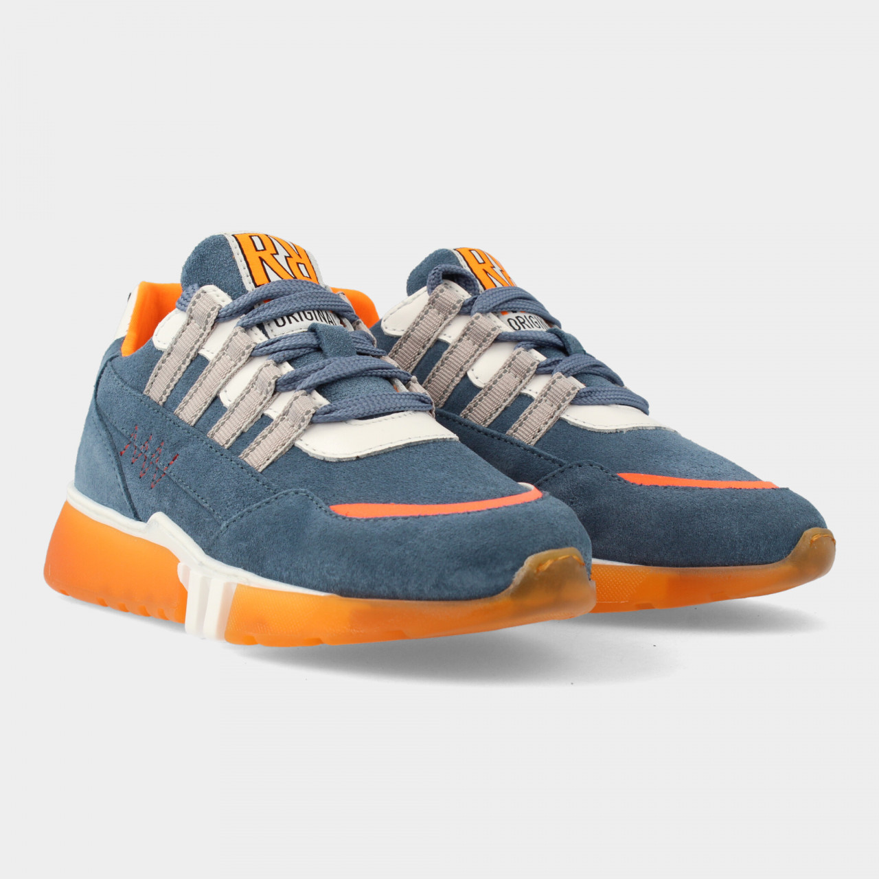 Blauw Oranje Sneakers | Red-Rag 13593