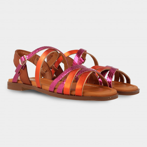 Oranje metallic sandalen | 79656