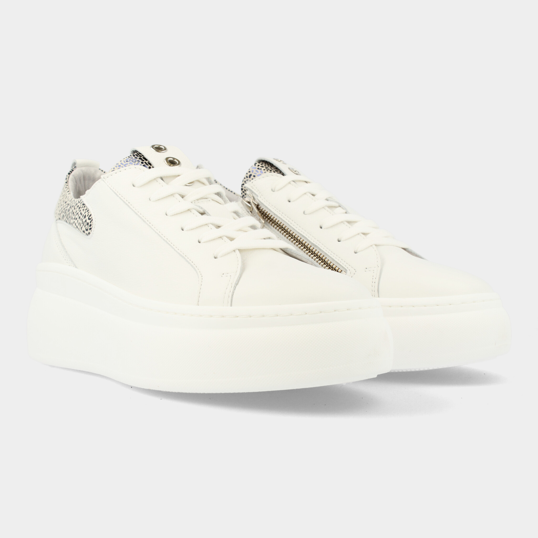 Witte Animal Print Mix Sneakers - Uwantisell.nl