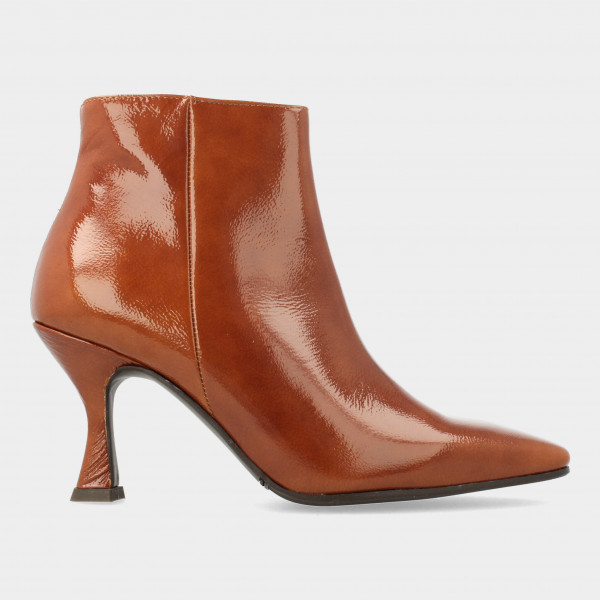 Cognac boots met queenie hakje | 78234