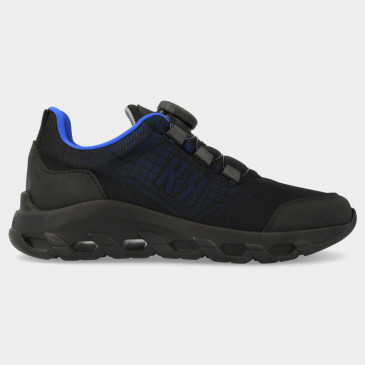 Zwarte sneakers met blauw | 13809