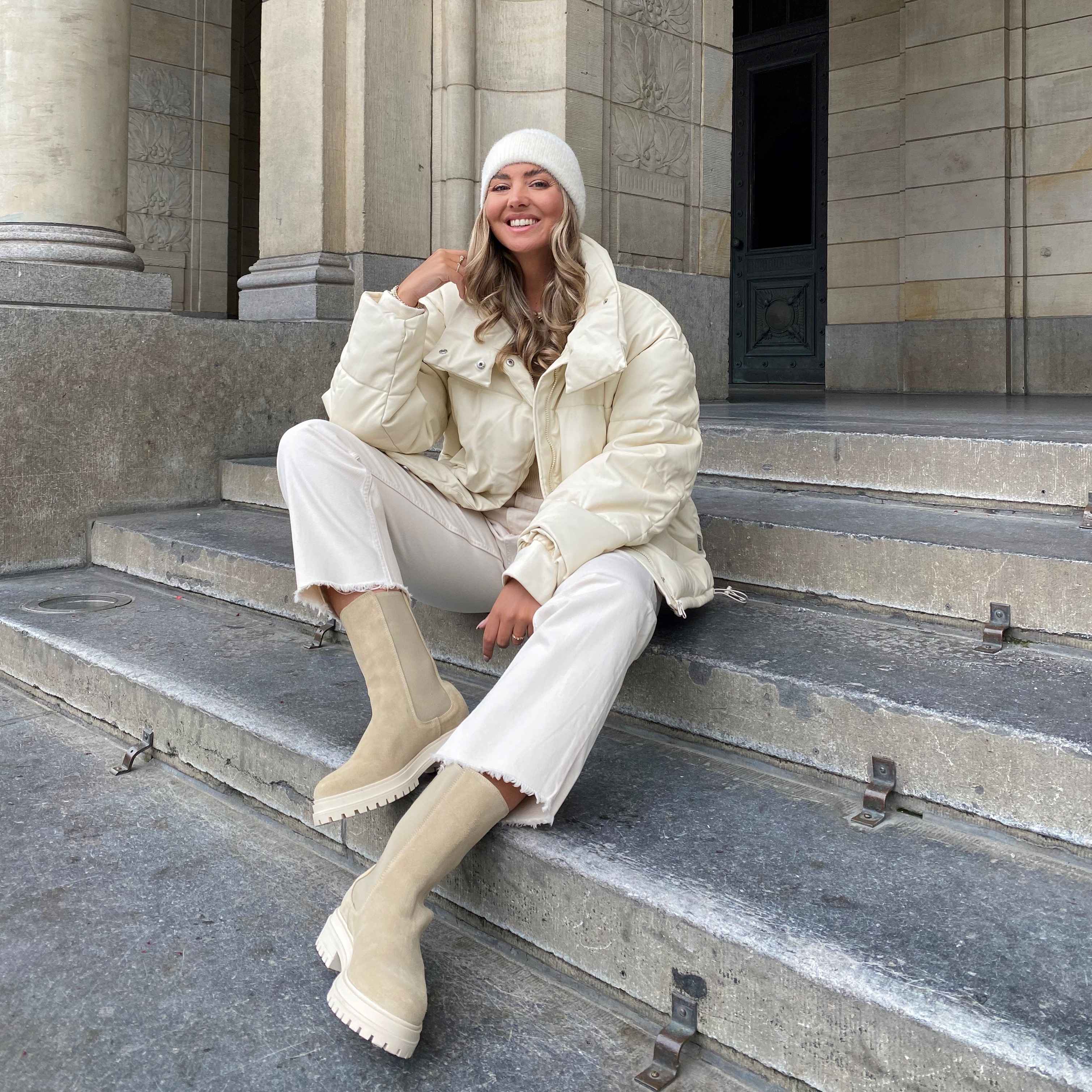 Beige Chelsea Boots Voor Dames 71128 | Red-Rag