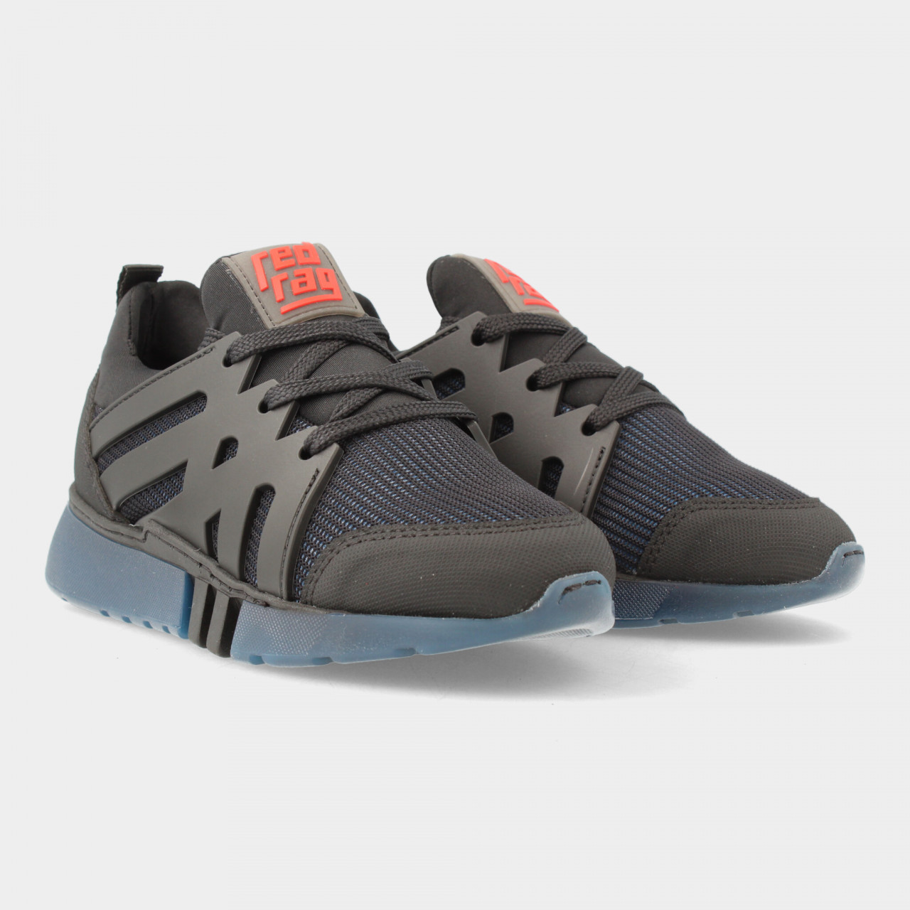 Zwarte Sneakers Met Blauwe Zool | Red-Rag 13557