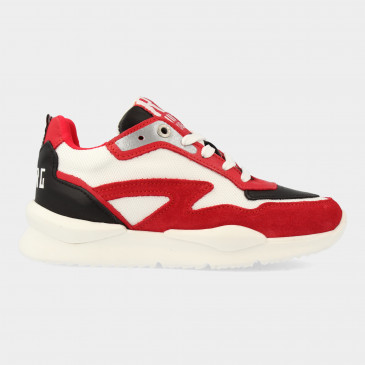 Wit Rode Sneakers | Red-Rag 13591