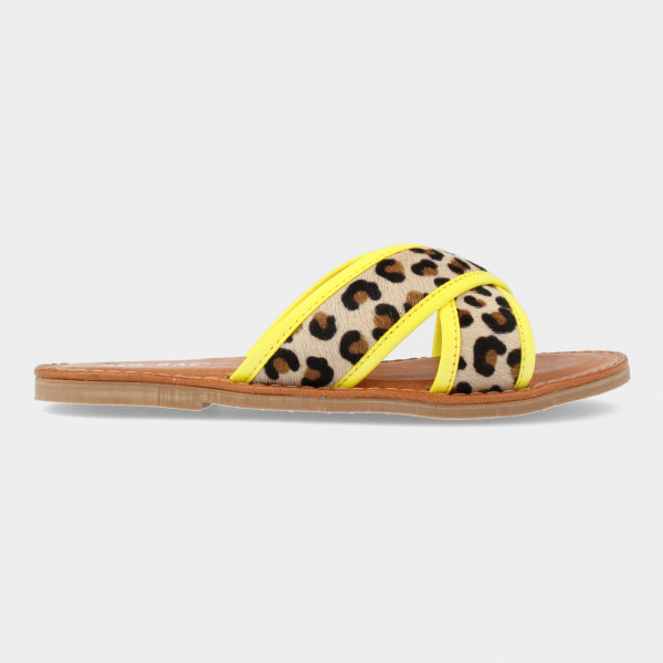 Gele Slippers Met Dierenprint | Red-Rag 19300