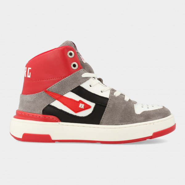 Hoge Wit Rode Sneakers | Red-Rag 13611