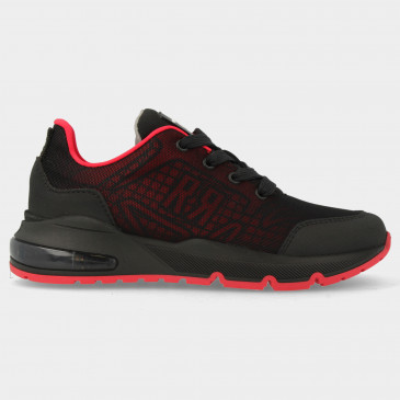 Zwarte sneakers met rood | 13795