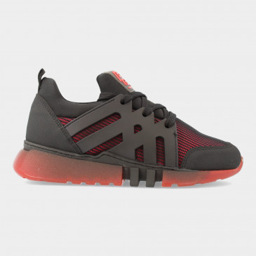 Zwarte Sneakers Met Rode Zool | Red-Rag 13557
