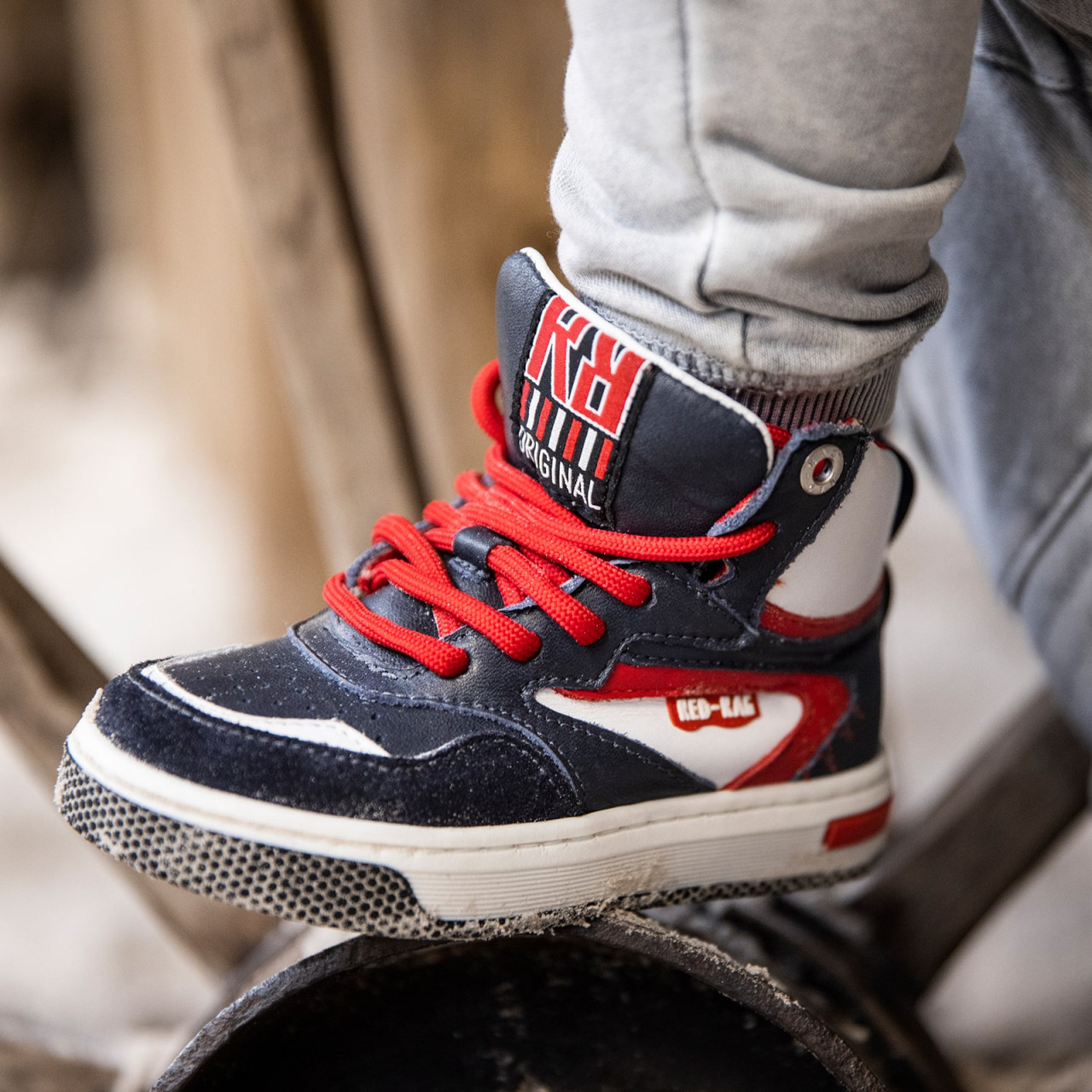 Blauwe Hoge Baskets Met Rits | Red-Rag 13065