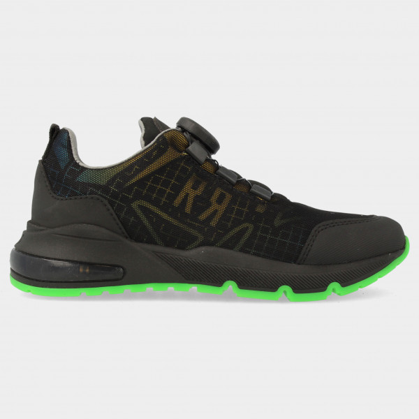 Zwarte sneakers met groen | 13811