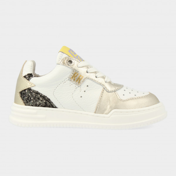 Wit Gouden Sneakers | Red-Rag 13146
