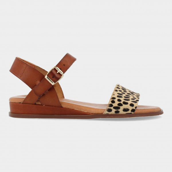 Cognac Sandalen Met Print | Red-Rag 79372