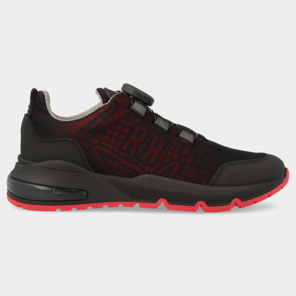 Zwarte sneakers met rood | 13811