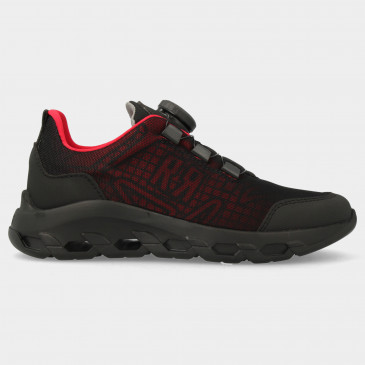 Zwarte sneakers met rood | 13809